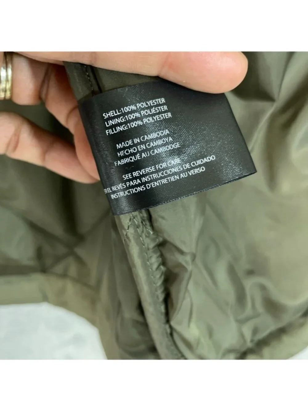 NWT Banana Republic Men's M Quilted Bomber Jacket Olive Green Polyester